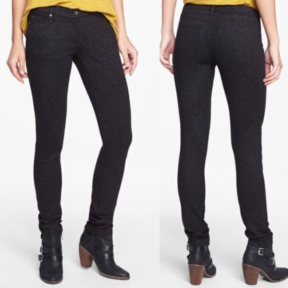 Eileen Fisher Ponte Knit Ankle Jeans Black Womens Size 8P Petite